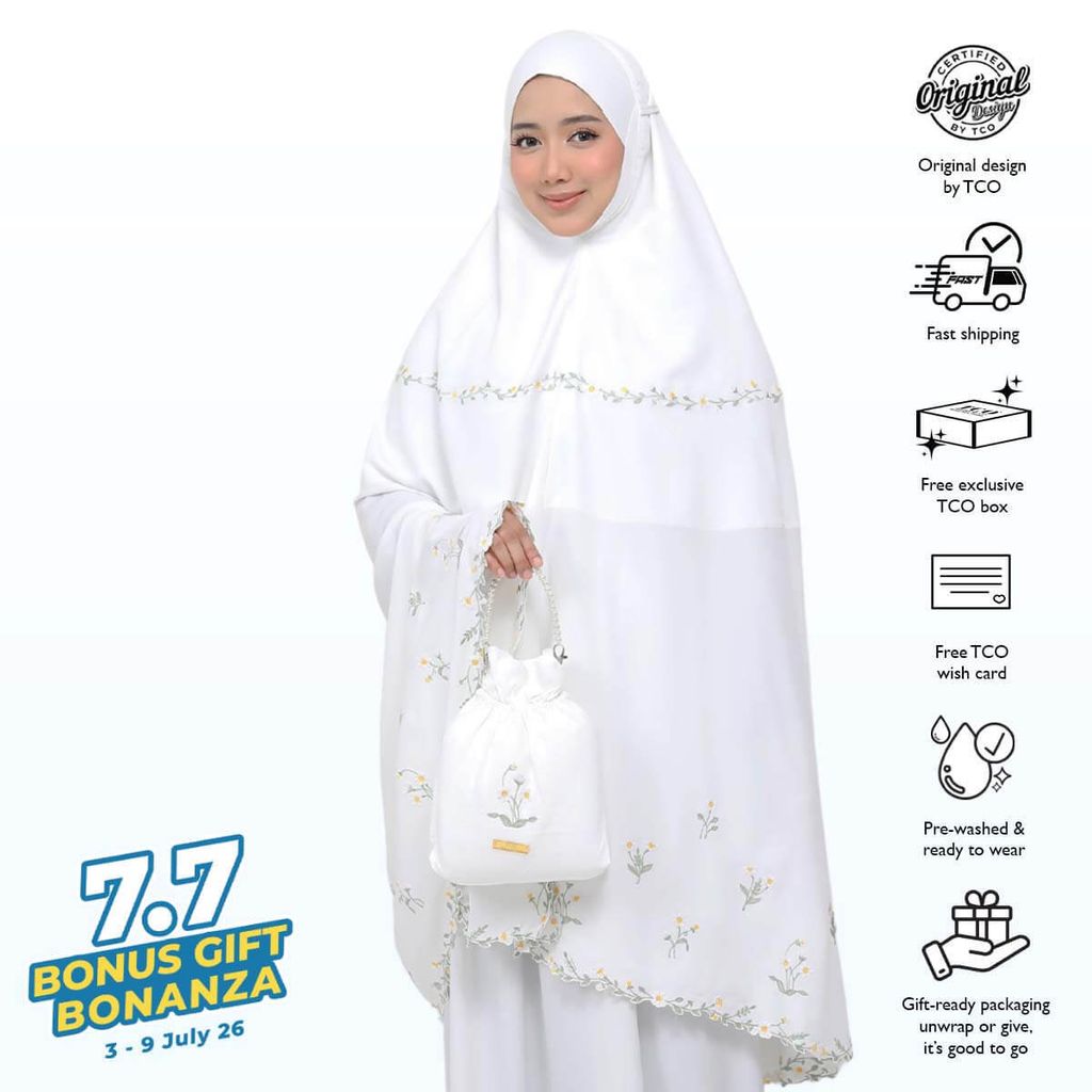 10_Telekung TCO Daisy Luxe Off White