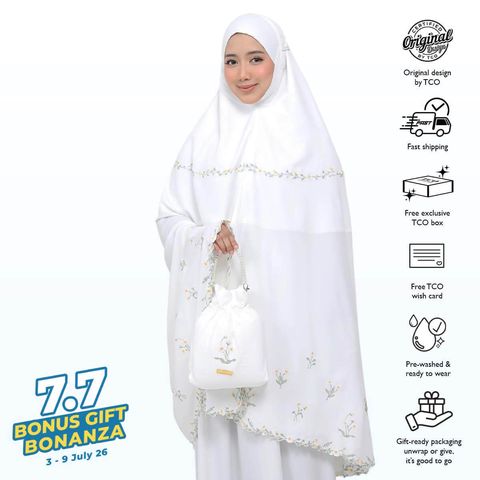 10_Telekung TCO Daisy Luxe Off White