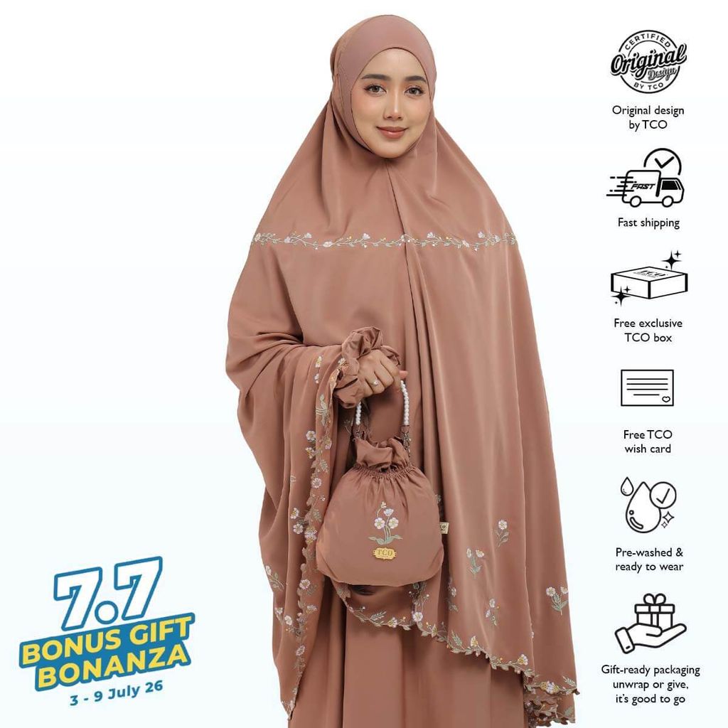 01_Telekung TCO Daisy Luxe Burnt Brick