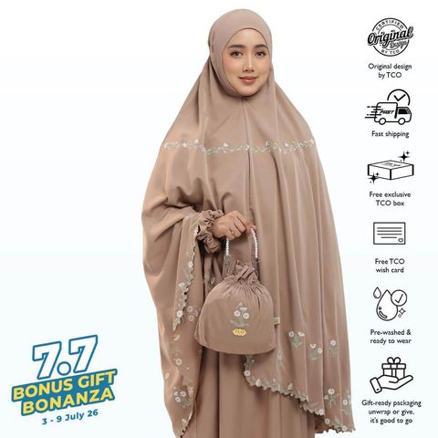 02_Telekung TCO Daisy Luxe Coco Mocha