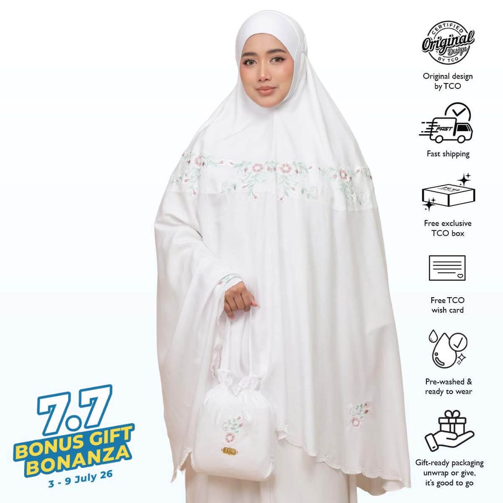 01_Telekung TCO Pearl Ratna Snow White