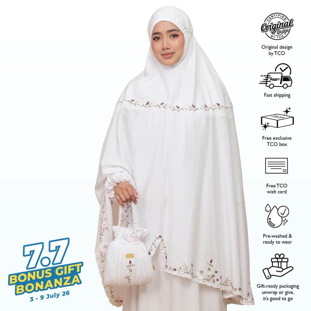 01_Telekung TCO Pearl Yasmine Snow White