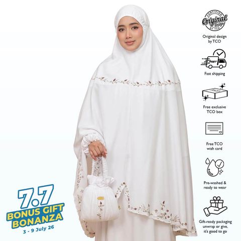 01_Telekung TCO Pearl Yasmine Snow White