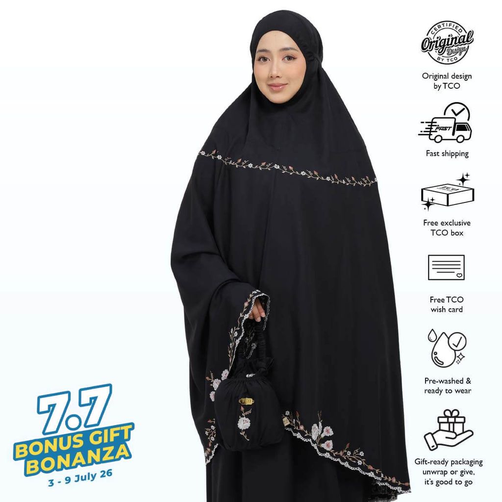 07_Telekung TCO Pearl Yasmine Classic Black