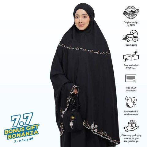 07_Telekung TCO Pearl Yasmine Classic Black
