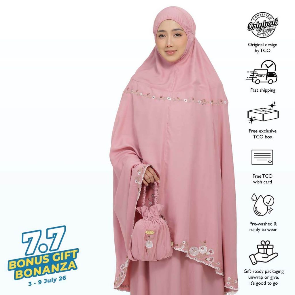 04_Telekung TCO Pearl Yasmine Pastel Rose