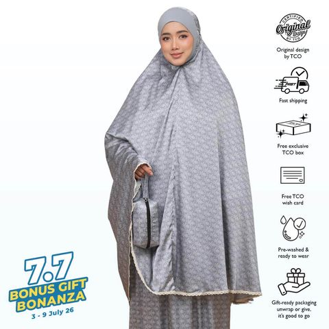 02_Telekung TCO Travel Ezi Damask Gray