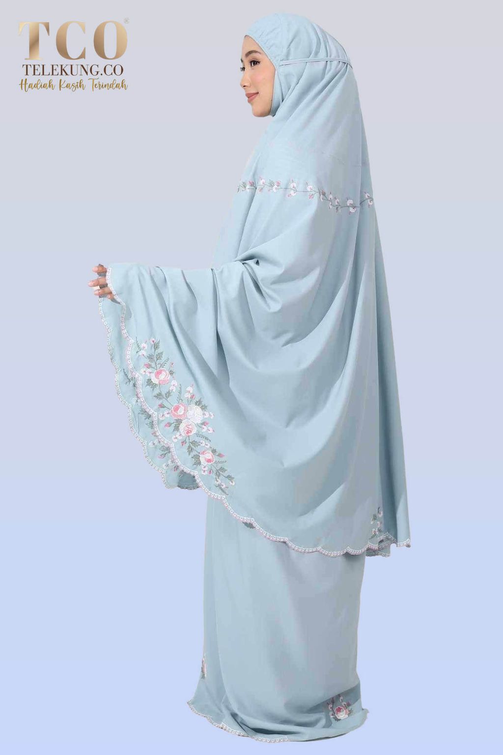 07_Telekung Rosabella by TCO in Dusty Blue
