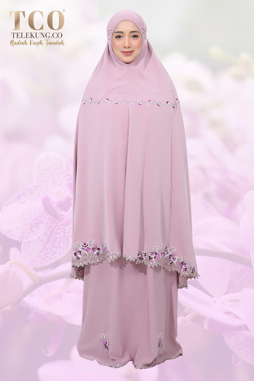 01_Telekung Orked Luxe Dusty Mauve