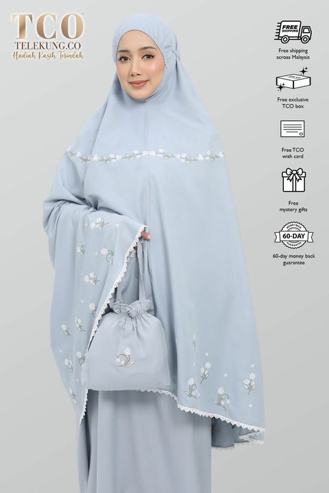 04_Telekung Tulip Bluish Gray