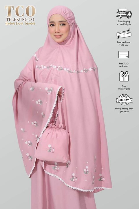 04_Telekung Tulip Dusty Pink
