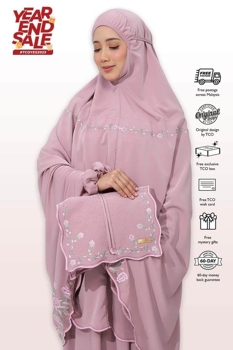 03_Telekung TCO Mawar Luxe Dusty Mauve