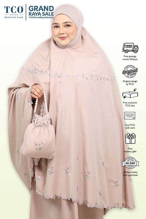 04_Telekung TCO Rose Petal Plus Size Choco Latte