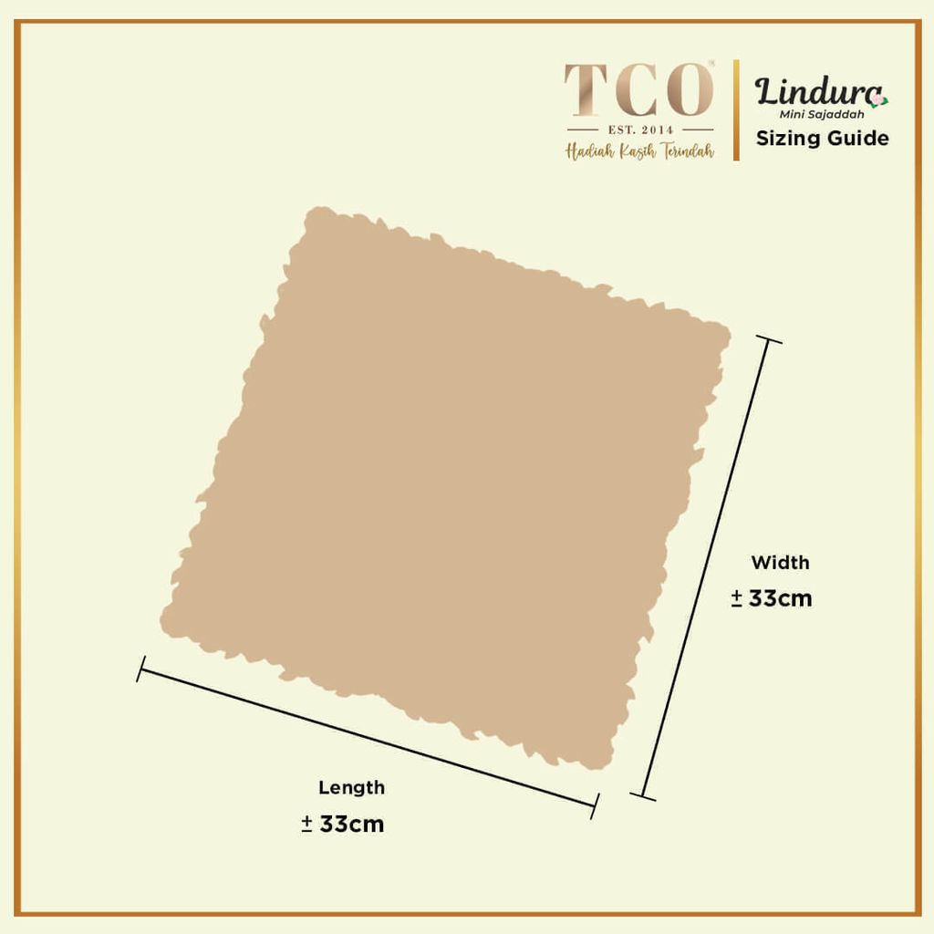 TCO Lindura Mini Sajaddah - Sizing Guide