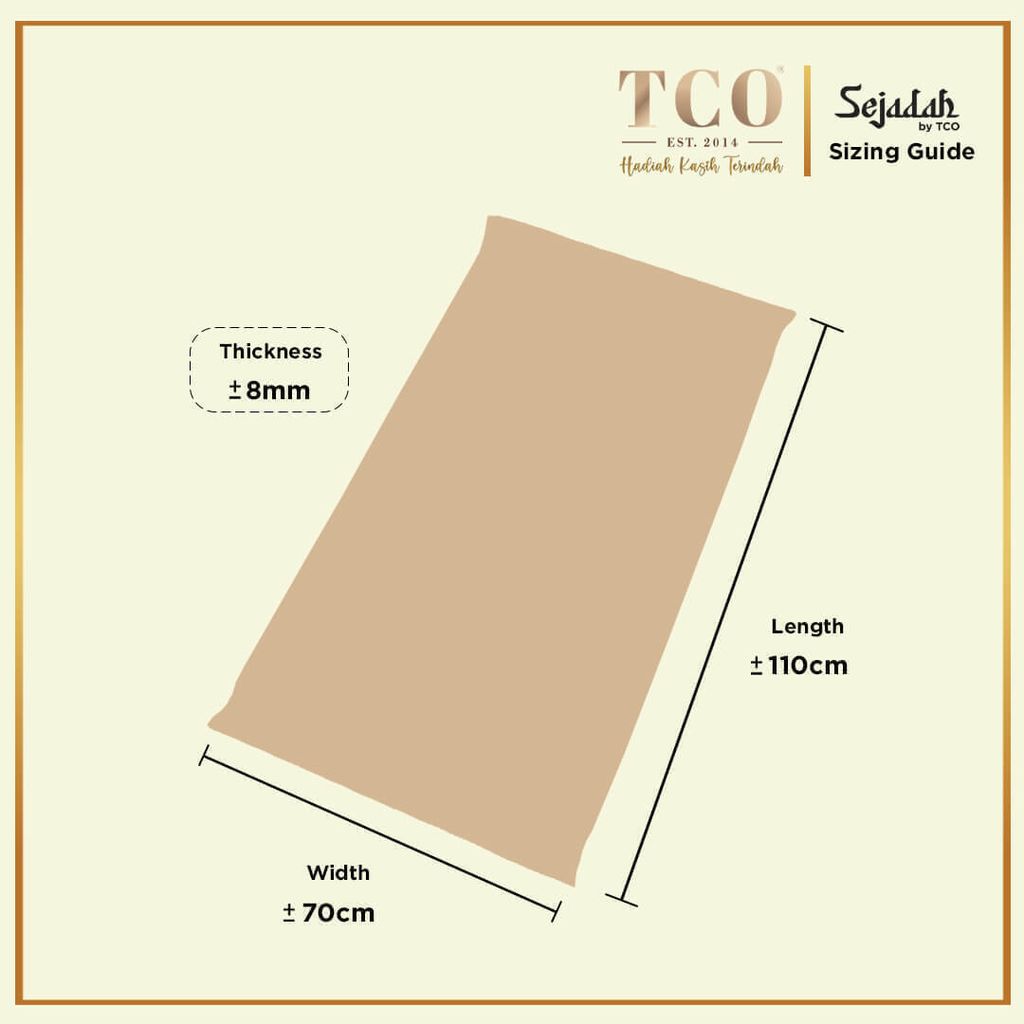 TCO Sejadah Haramayn - sizing guide