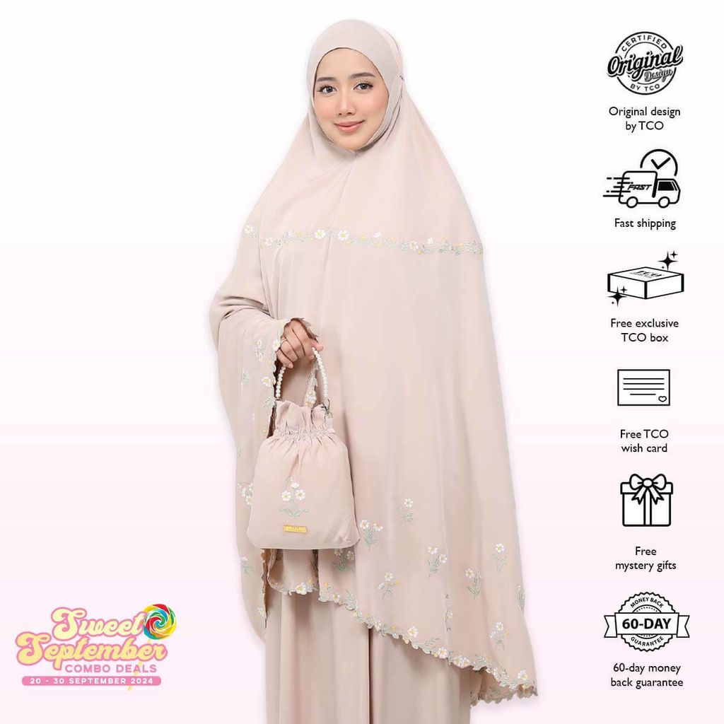 01_Telekung TCO Daisy Luxe Almondy Latte