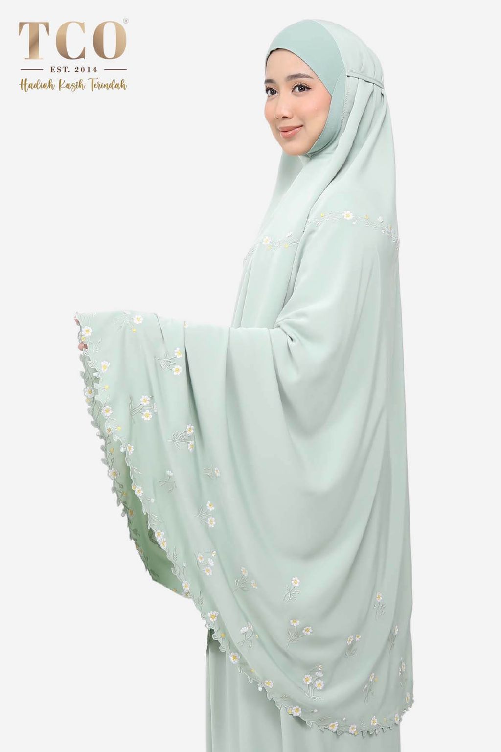 03_Telekung TCO Daisy Luxe Smoke Green