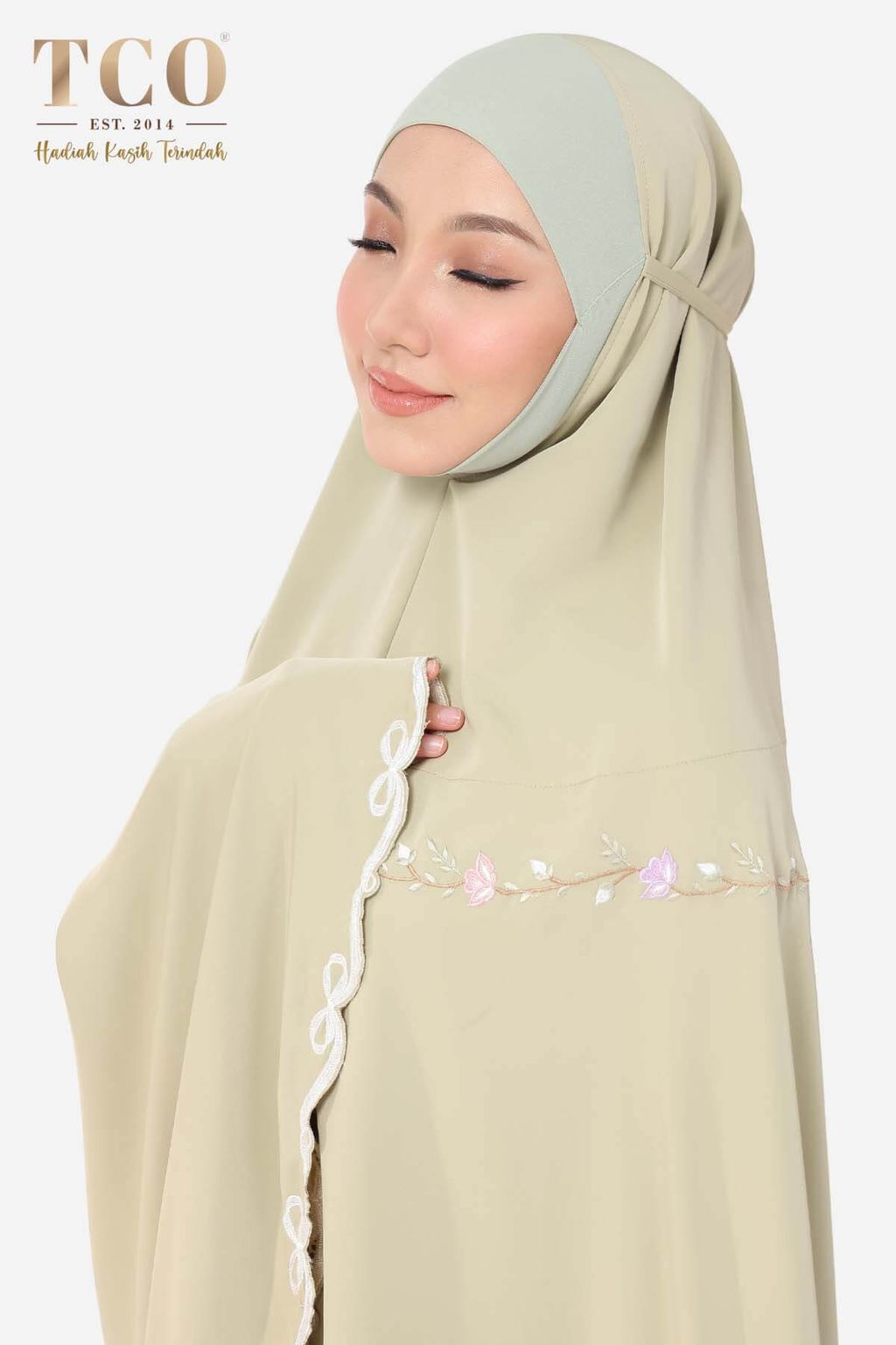 02_Telekung TCO Blossom Luxe Dusty Olive