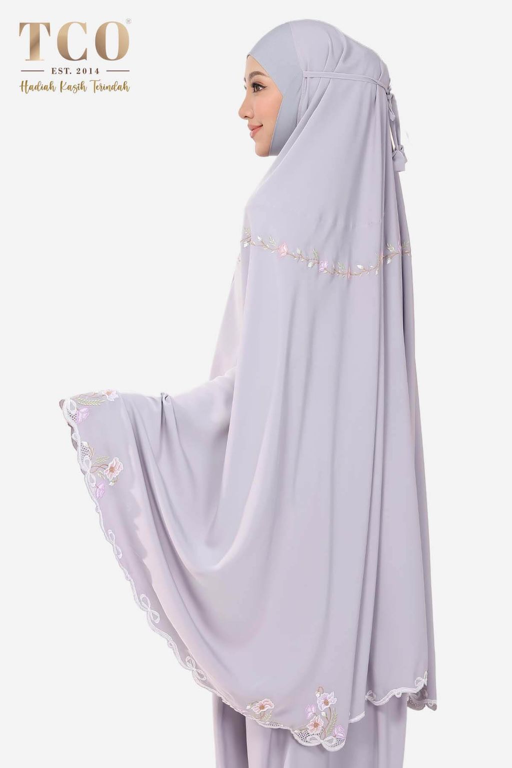 03_Telekung TCO Blossom Luxe Gray Lilac