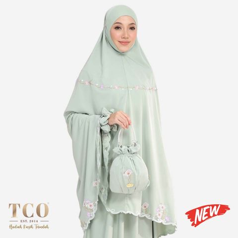 01_Telekung TCO Blossom Luxe Smoke Green New