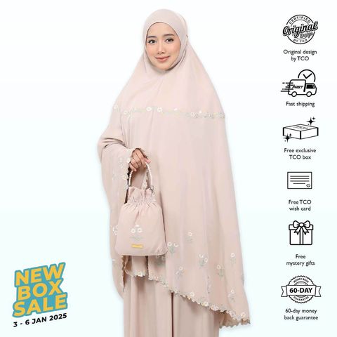 01_Telekung TCO Daisy Luxe Almondy Latte