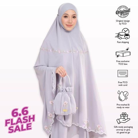 06_Telekung TCO Blossom Luxe Gray Lilac