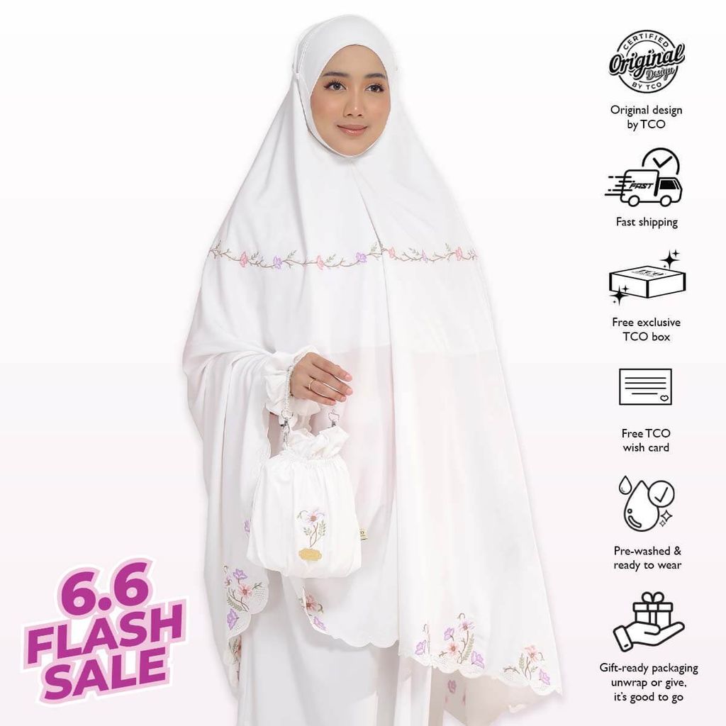 08_Telekung TCO Blossom Luxe Off White