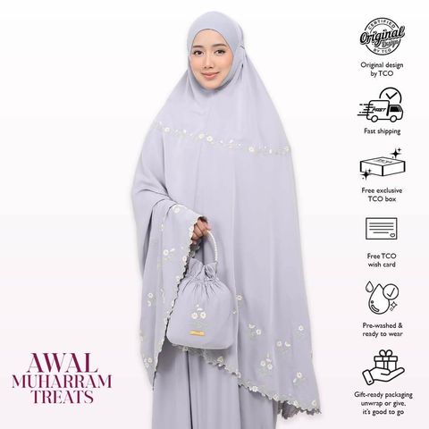 06_Telekung TCO Daisy Luxe Gray Lilac