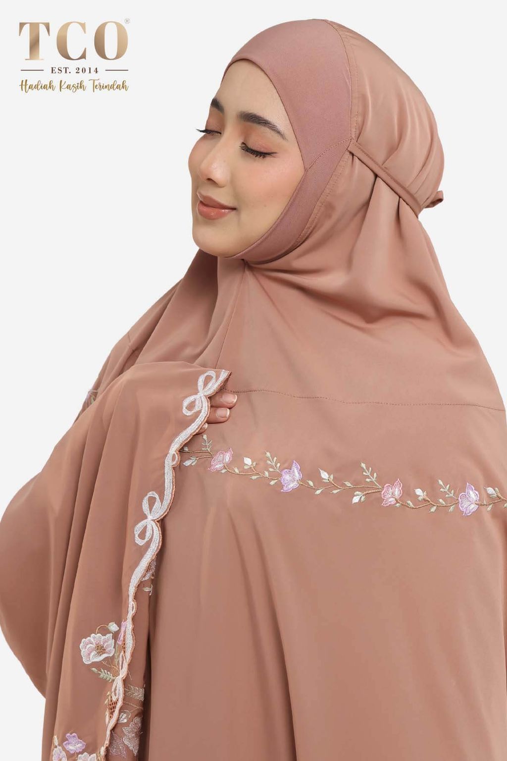 02_Telekung TCO Blossom Luxe Burnt Brick