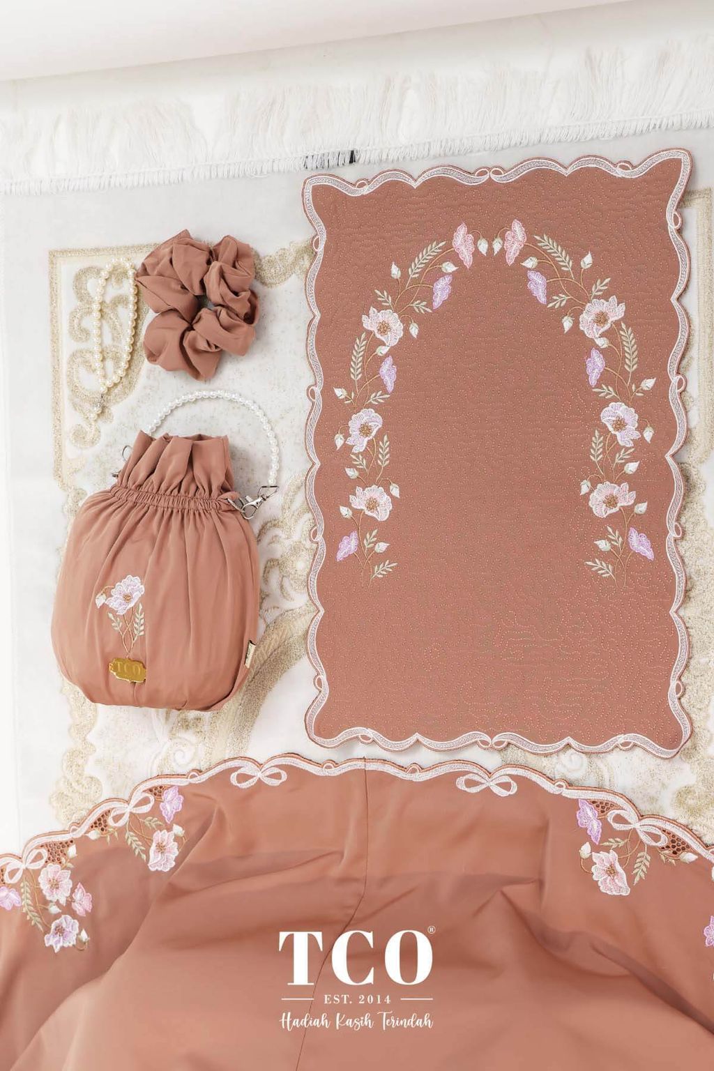 07_Telekung TCO Blossom Luxe Burnt Brick