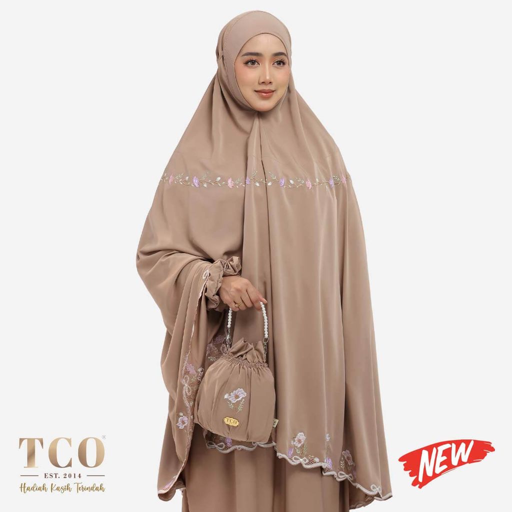 01_Telekung TCO Blossom Luxe Coco Mocha New