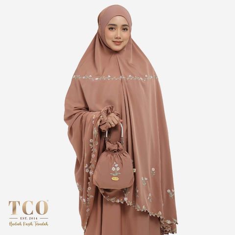 01_Telekung TCO Daisy Luxe Burnt Brick