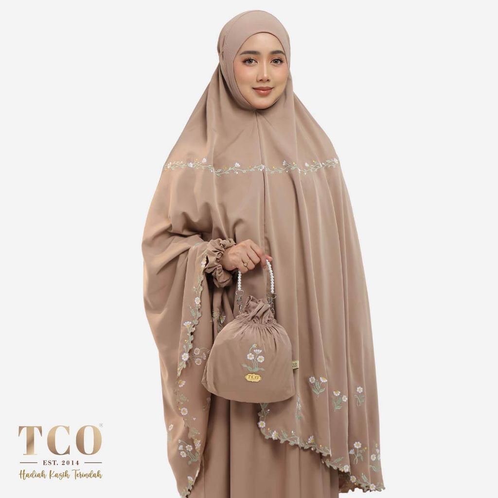 01_Telekung TCO Daisy Luxe Coco Mocha