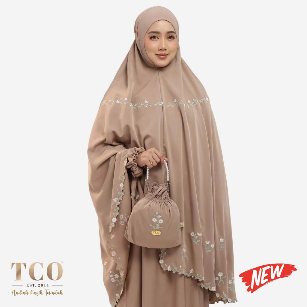 01_Telekung TCO Daisy Luxe Coco Mocha New