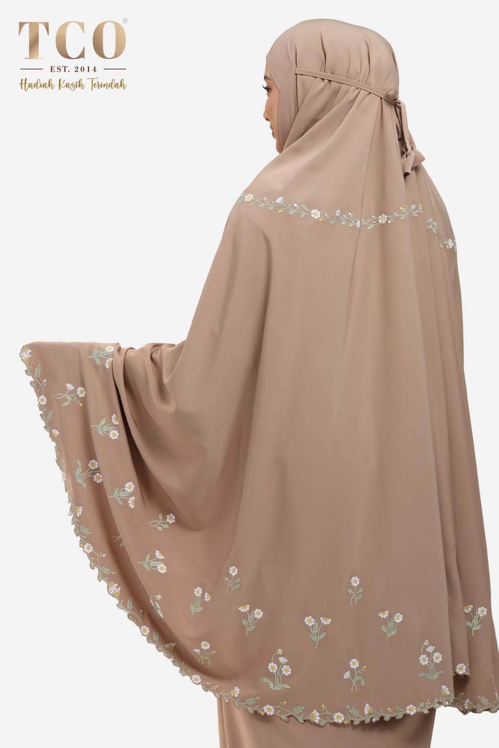 03_Telekung TCO Daisy Luxe Coco Mocha