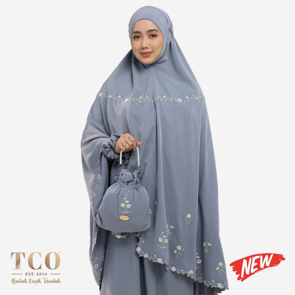 01_Telekung TCO Daisy Luxe Icy Gray New