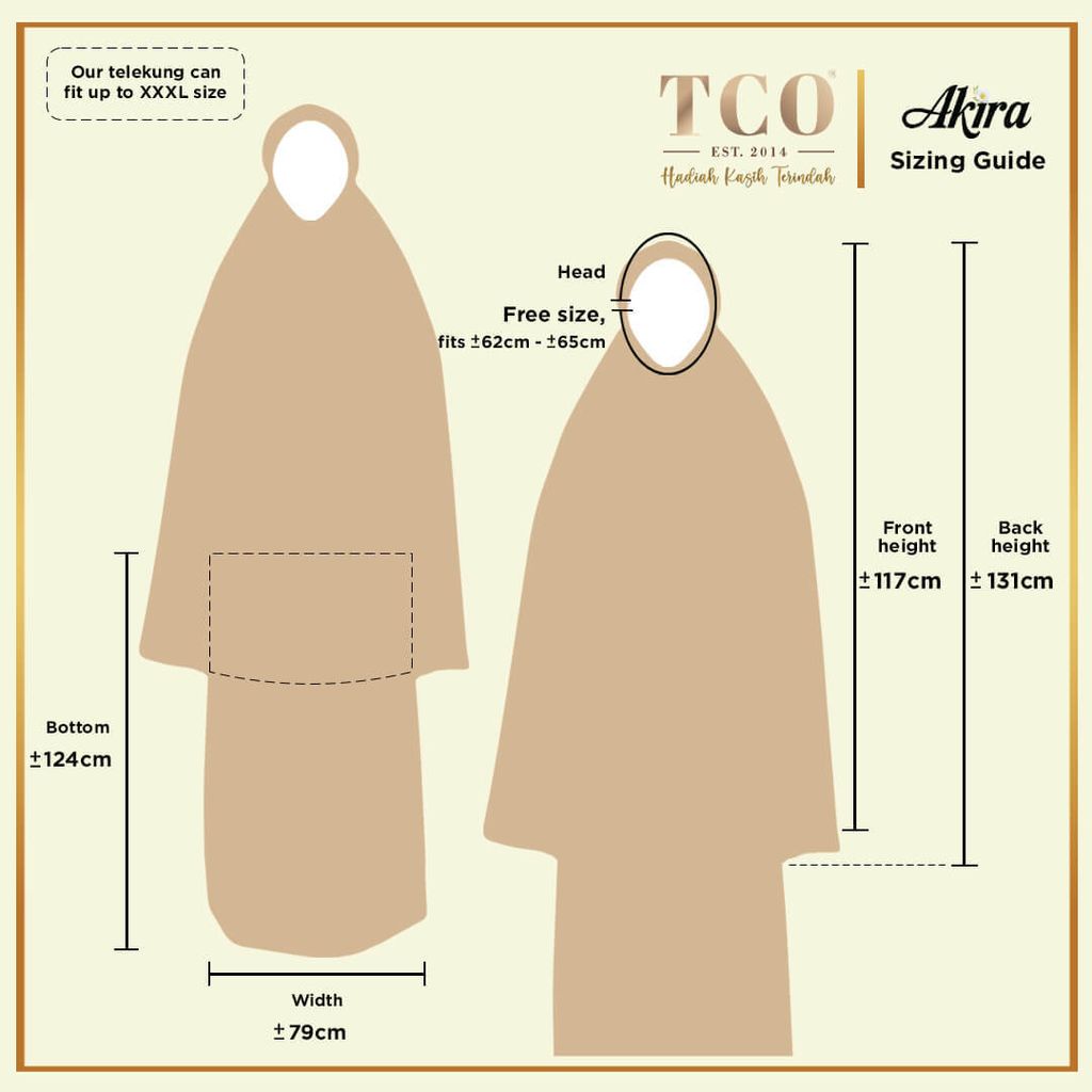Telekung Akira by TCO - Sizing Guide IG Post