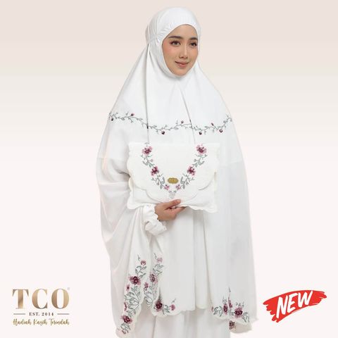 01_Telekung TCO Mekar Luxe Off White New