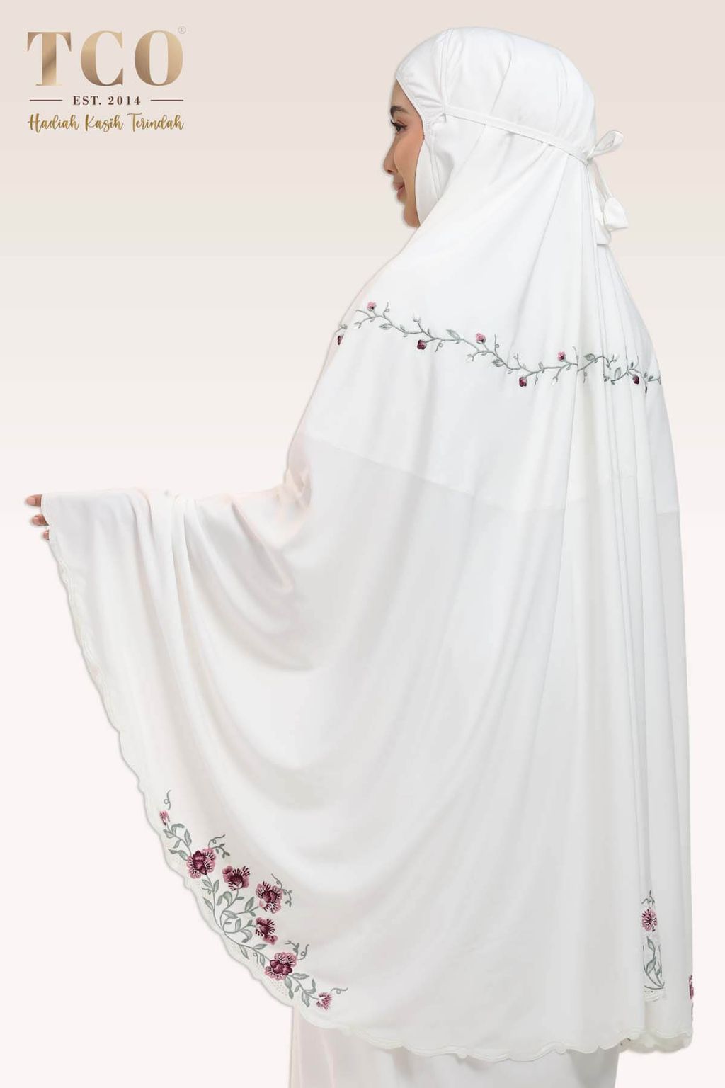 03_Telekung TCO Mekar Luxe Off White