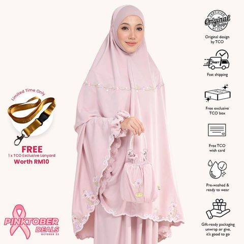 01_Telekung TCO Blossom Luxe Dusty Rose