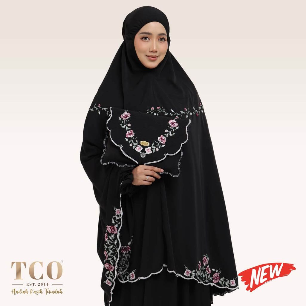 01_Telekung TCO Mekar Luxe Jet Black New