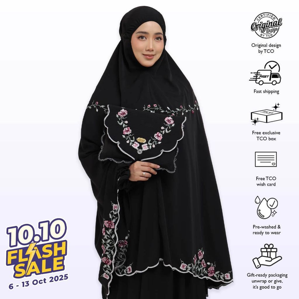 07_Telekung TCO Mekar Luxe Jet Black