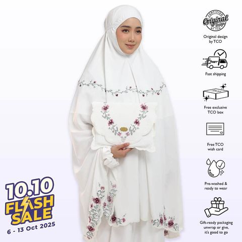 04_Telekung TCO Mekar Luxe Off White