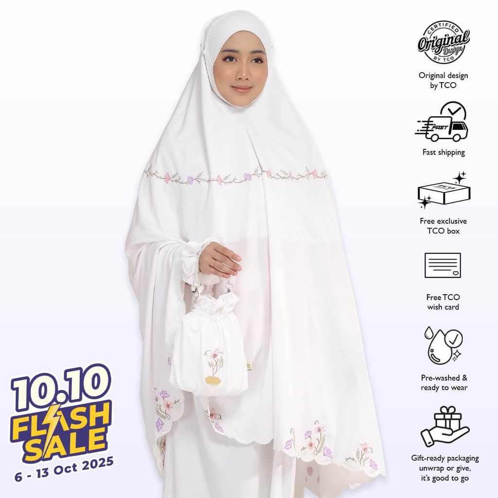 09_Telekung TCO Blossom Luxe Off White