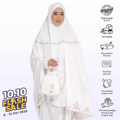 09_Telekung TCO Blossom Luxe Off White