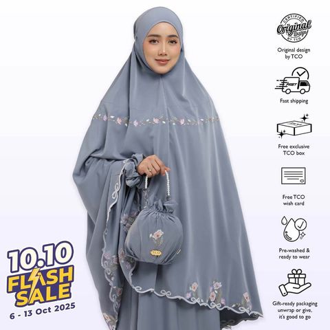 01_Telekung TCO Blossom Luxe Icy Gray