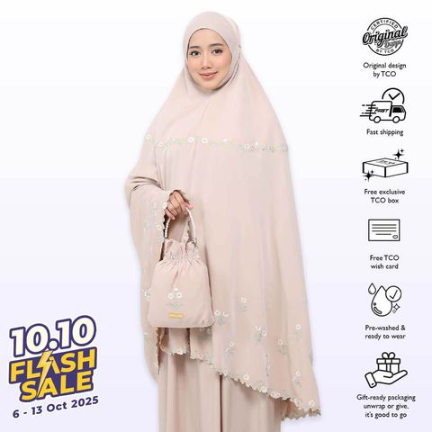 08_Telekung TCO Daisy Luxe Almondy Latte