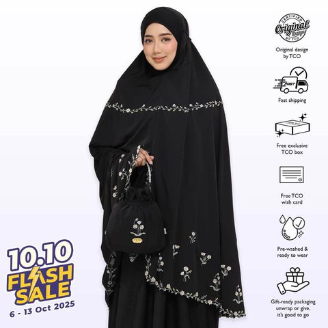 07_Telekung TCO Daisy Luxe Jet Black