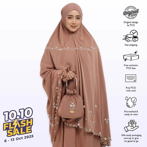 03_Telekung TCO Daisy Luxe Burnt Brick