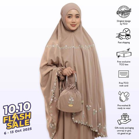 02_Telekung TCO Daisy Luxe Coco Mocha